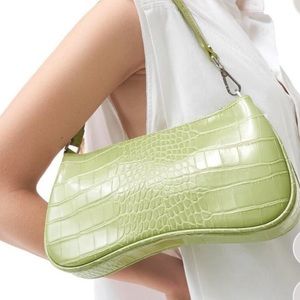 JW Pei Eva mini shoulder bag in sage croc